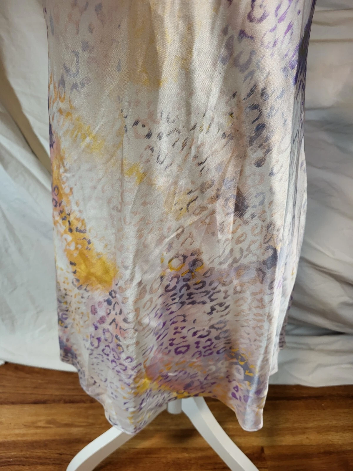 UNDERCOVER Abito slip raso Victorias Secret taglia small lingerie stampa ghepardo pastello