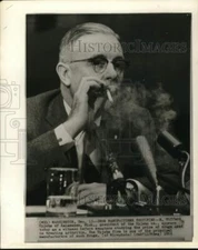 1959 Press Photo E. Clifford Upjohn of Upjohn Co. testifies at senate hearing