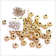 100Pcs Tibetan Silver/Gold/Bronze Roundelle Spacer Beads Jewelry Findings L3023