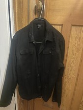 Distressed Black Denim Jacket