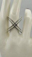 STERLING SILVER 925 CRISS-CROSS RING Sz 8