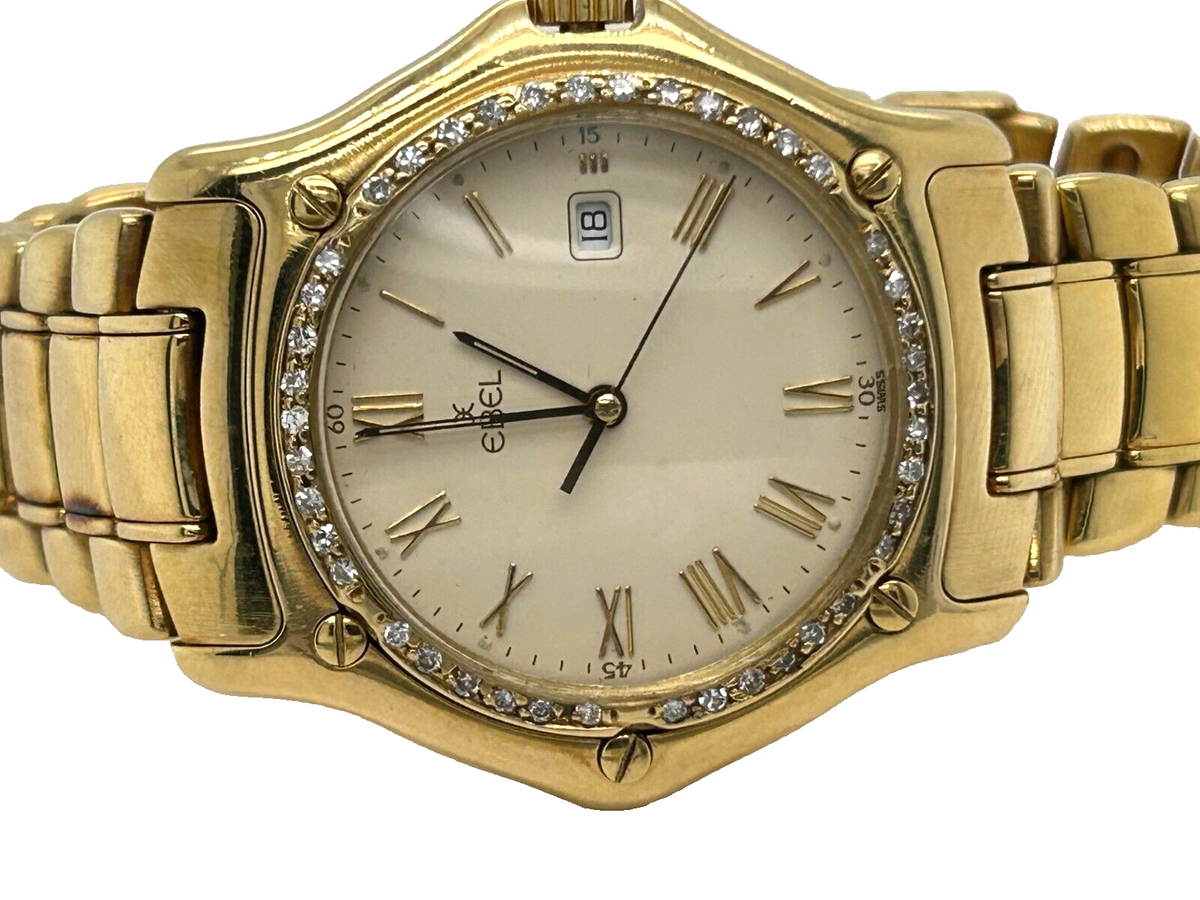 EBEL 18K Yellow Gold Watch 1911 Diamond bezel | eBay EBEL 18K Yellow Gold Watch 1911 Diamond bezel | eBay
