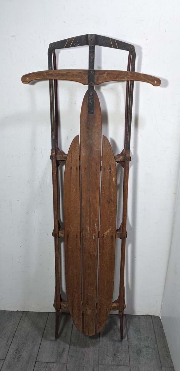 Vintage FLEXIBLE FLYER No 60 Airline Racer Wood Sled Planet Jr