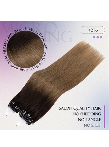 Microlink Hair Extensions Human Hair Micro Loop Bead In Hair Ombre 18” 50 Strand - Picture 3 of 6