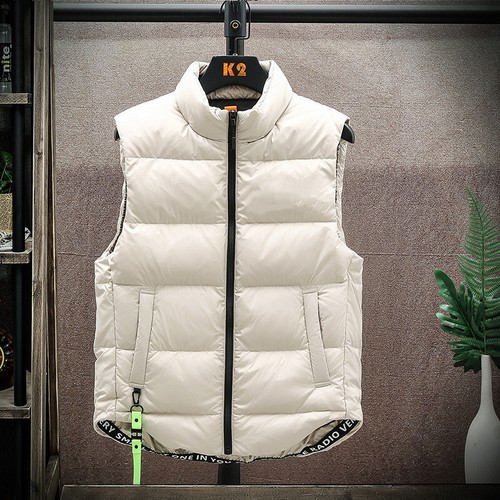 2022 Men's White Duck Down Vests Lightweight Warm Zipper Stand Collar Waistcoats - Picture 11 of 14