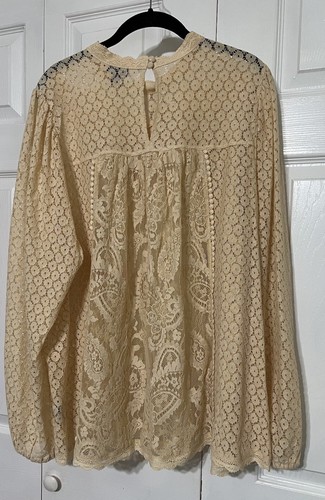 Torrid taglia 3 (3X) modello misto pizzo beige misto cotone elegante casual bellissimo - Foto 5 di 11