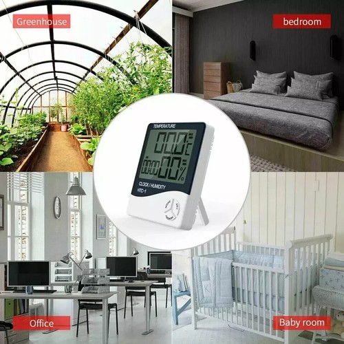 5 Stück Hygrometer Thermometer Temperatur Luftfeuchtigkeit Messgeräte HTC-1 mit Wecker - Bild 6 von 7