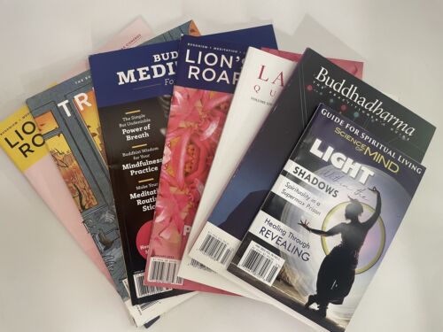 Lot Of 7 Spirituality & Meditation Magazines-Lions Roar-Tricycle-Buddha Dharma - Picture 1 of 8