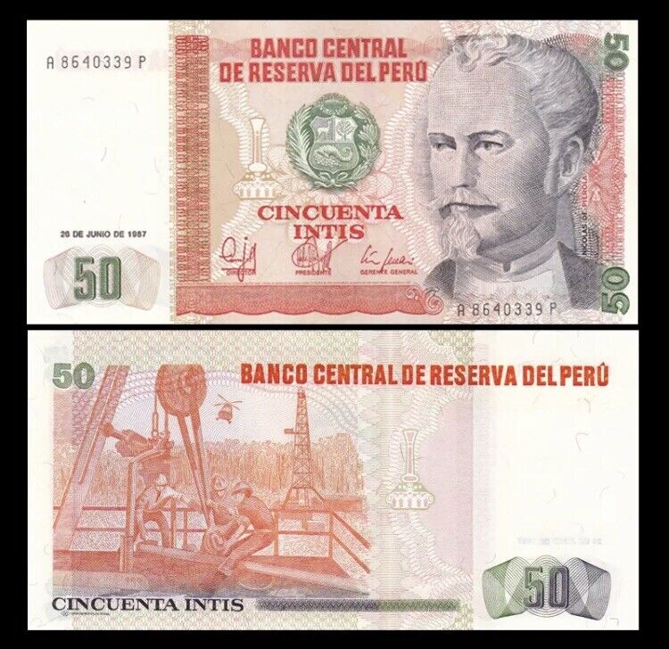PERU 50 Intis, 1987, P-131, UNC World Currency