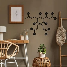 Beer Molecule Metal Wall Art, Wall Decor, Wall Sculpture, Chemistry Decor