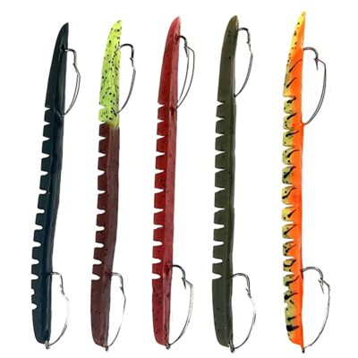 - Fishing Lures 6'' pre rigged Weedless Worm Baits Anise Scented Animated Lure...