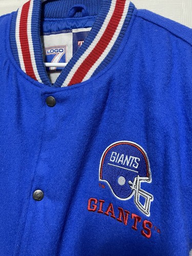 NFL New York Giants Wool Varsity Jacket Size Large Logo 7 Very Rare NYG - Picture 3 of 8