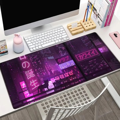 XXL Gaming Mousepad Schreibtischunterlage Large Mouse Pad lila Anime Matte