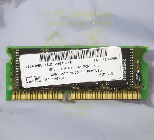 IBM FRU 42H2768 16MB 70ns 144-pin SO-DIMM EDO RAM