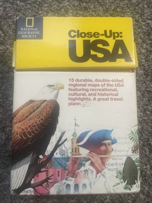 VINTAGE 1996 NATIONAL GEOGRAPHIC SOCIETY CLOSE UP 15 REGIONAL MAPS OF THE USA