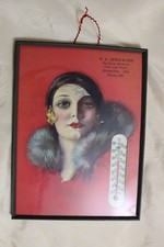 Vintage 1940s Pin-Up Advertising Thermometer Rolf Armstrong Alexandria, IN Works