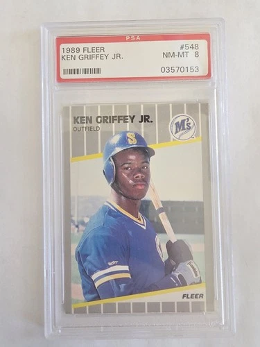 1989 Fleer Ken Griffey Jr #548 (RC) NM-MT PSA 8 Settle Mariners baseball