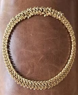 Vintage Statement Crown Trifari Brush gold tone  necklace Chunky 16” Jewelry