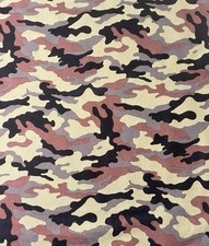 Camouflage Cotton, Camo Fabric, Olive Green Brown Black Gray, By The Half Yard