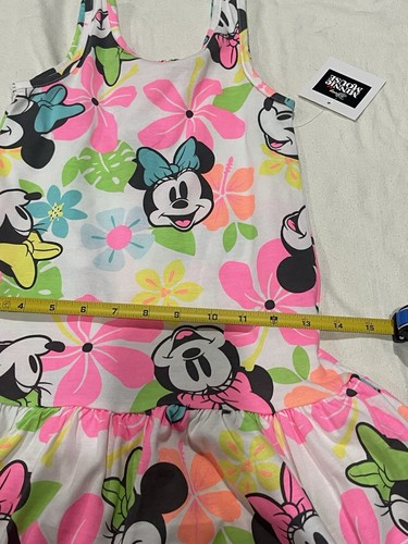 GIRLS SZ S (6-6X)MULTI-COLOR MINNIE MOUSE TANK DRESS DISNEY NWT - Picture 4 of 7