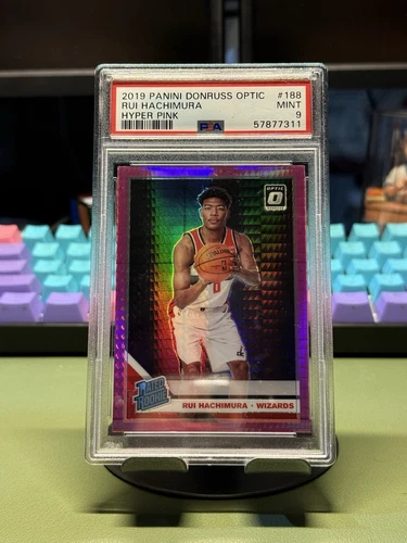 Rui Hachimura 2019 Panini Donruss Optic Pink Hyper RC PSA 9