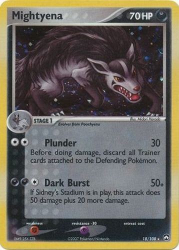 1x Mightyena - 18/108 - Cosmos Holo Moderately Played Pokemon EX - Power Keepers
