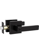 Matte Black Entry Door Lever 2 Pack Door Handles with Key External Door Locks 
