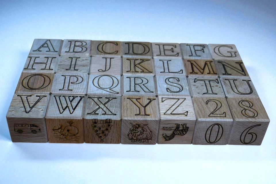 wooden alphabet blocks for kids - Image 3 of 4