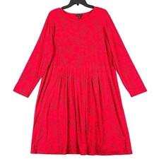 J Jill Cottagecore Coquette Boho Long Sleeve Pleated Knit Dress Womens XLP