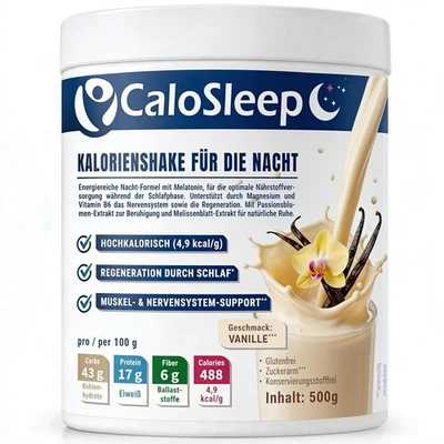 CaloSleep Nacht-Shake als hochkalorische Trinknahrung 500g Vanille - Bild 1 von 4