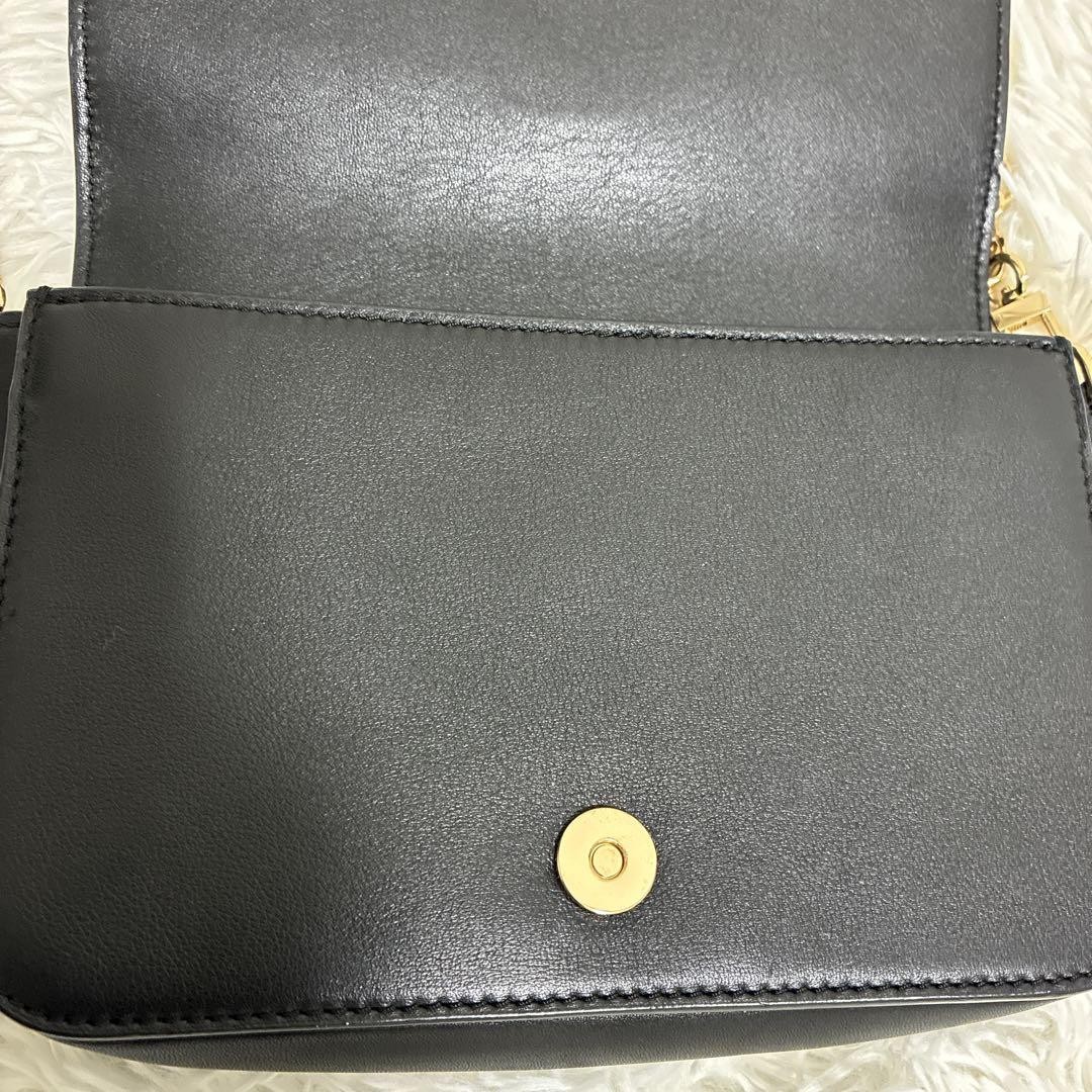 Tory Burch 2-way Chain Shoulder Bag Leather Black Women's From Japan thumbnail 13