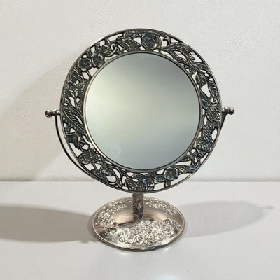 Vintage Art Nouveau Silver Plated Double Sided Dresser Mirror