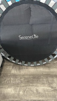 SereneLife Fitness Trampoline Black Indoor Steel Padded Full Body Home Gym