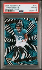 2025 PANINI REVOLUTION 242 TRAVIS HUNTER BLACK LEVELS 1/1 PSA 8