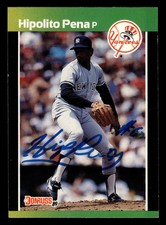 1989 Donruss Hipolito Pena #598 Yankees ROOKIE AUTOGRAPH ON CARD GREAT PLAYER!. rookie card picture