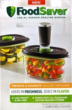 FoodSaver Preserve & Marinate 5 Cup Vacuum Seal Containers - Set of 2