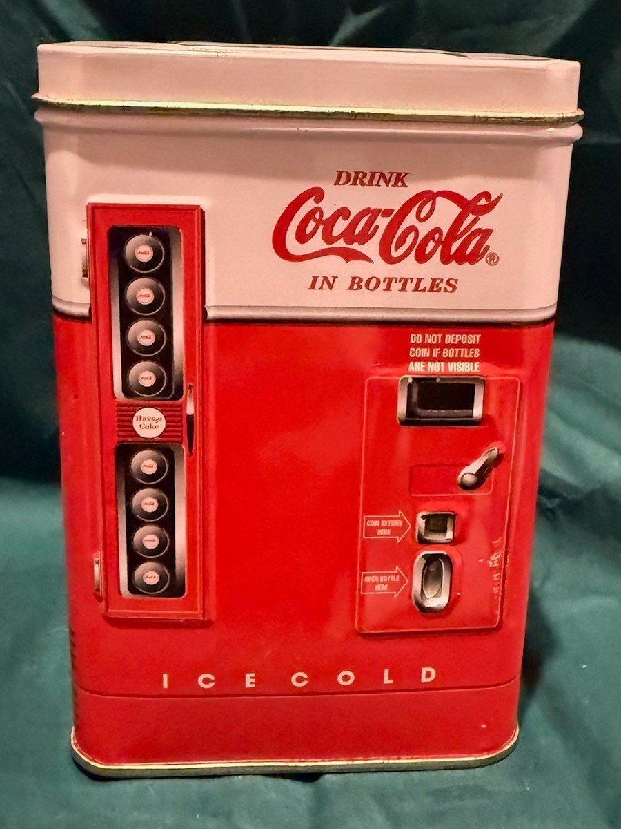 Vintage Coca-Cola Beverage Coke Bottle Vending Machine Tin Box