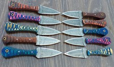 LOT OF 10 HANDMADE DAMASCUS STEEL HUNTING SKINNER KNIFE