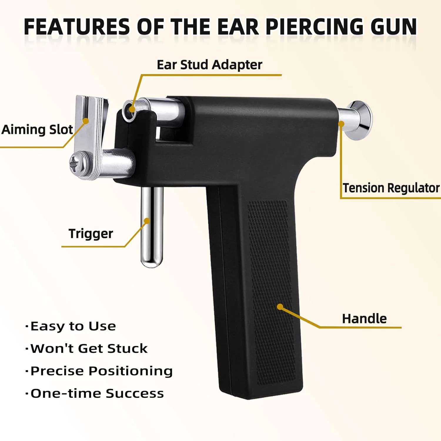 Self Ear Piercing Gun Kit with 12 Pairs of CZ Ear Stud Piercing Tools with Multi - product detail image 3