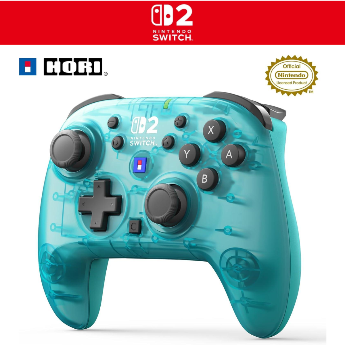 SwitchLight ターコイズブルー/HORI プロコン Hori Wireless Horipad Turbo for Nintendo Switch 2 Controller Aqua