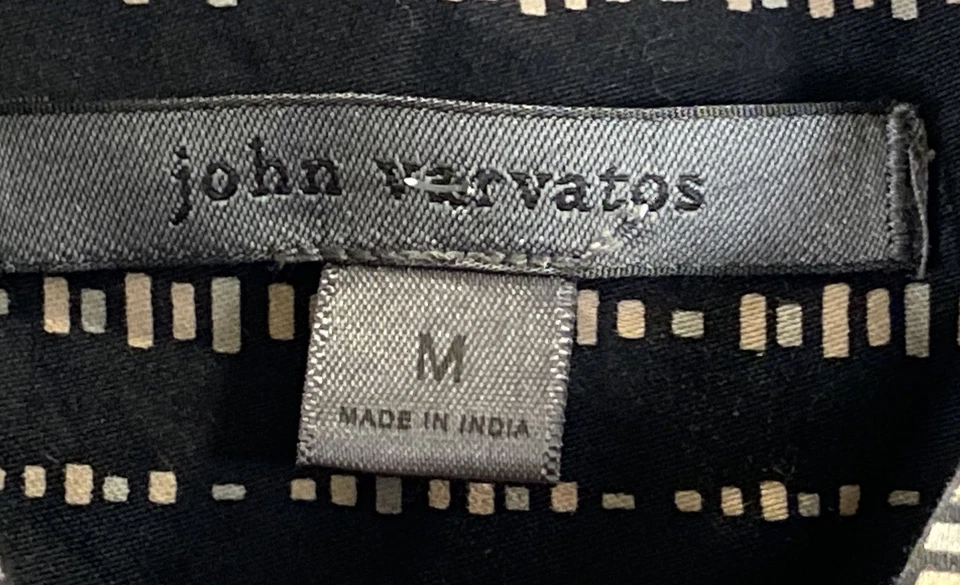 Camisa John Varvatos Hombres Negra Rayas Abotonada M Foto 3 de 4