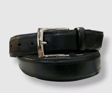 Tommy Hilfiger Men's Black Stitched Leather Classic Dress Casual Belt Sz M 34-36