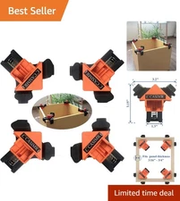 Versatile 4-Pack 90 Degree Corner Clamp - Single-Handed Operation for Precision