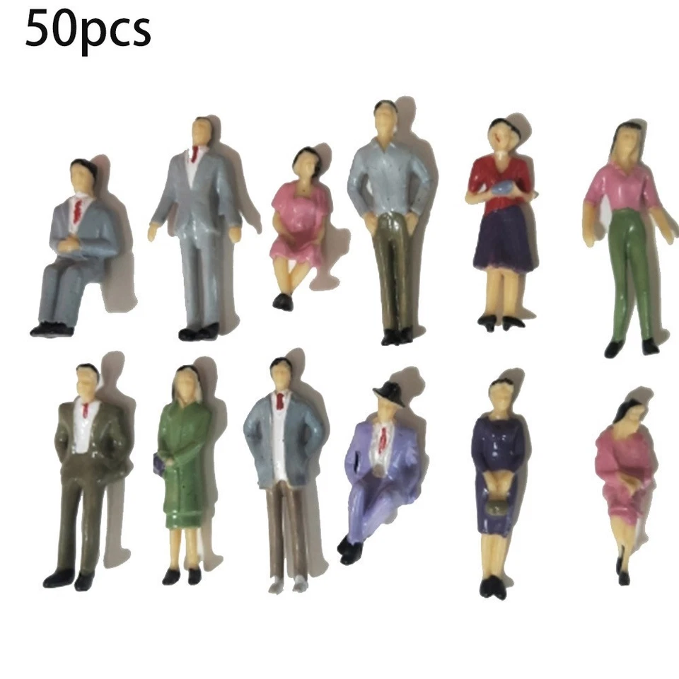 50pcs 1:32 Scale Sand Table Model Railway Train Scenes People Figures Mixed 61mm - Image 2 of 4