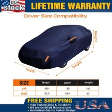 Full Car Cover Waterproof All Weather Protection Anti-UV Rain Snow Anti Scratch