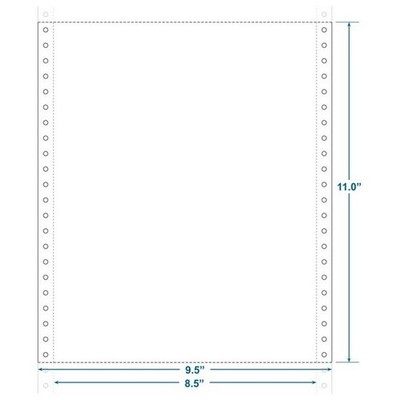 9-1/2'' x 11'' (W x H) Continuous 20# Computer Paper, Blank (Carton of 2400)