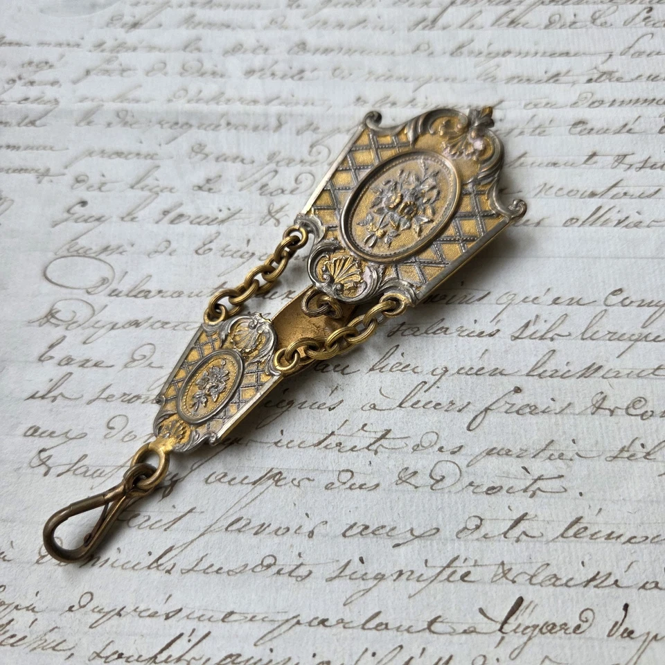CHATELAINE Ancienne Napoléon III en Laiton XIXè Porte Montre - Photo 2/4