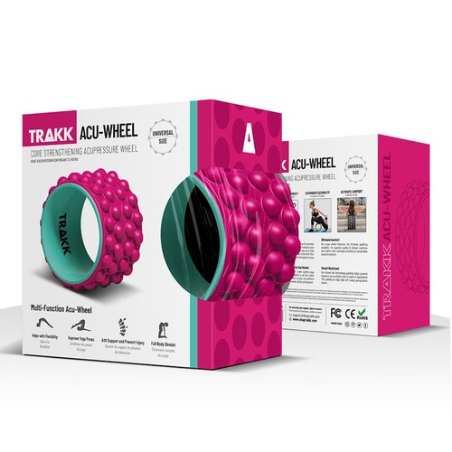 TRAKK ACCU-WHEEL Foam Roller Recovery Wheel for Full Body Pain Relief, Pink - Bild 6 von 6