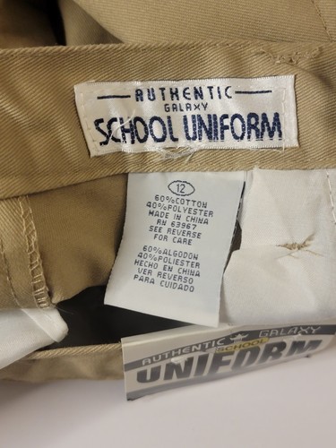 NWT Authentic Galaxy School Uniform Khaki Tan Unisex Size 12 Pants Sure To Fit - Picture 7 of 10