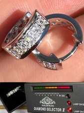 Moissanite Real 925 Silver Hoops Small Huggie Hoop Earrings 12mm Mens Ladies